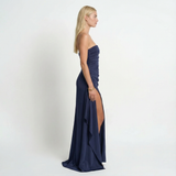 Twisted Off Shoulder Maxi Dress Elegant Long Evening Cocktail Wedding Formal