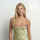 Floral Embroidered Maxi Dress Sleeveless Round Neck Elegant Wedding Garden Party Summer