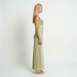 Floral Embroidered Maxi Dress Sleeveless Round Neck Elegant Wedding Garden Party Summer