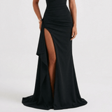 Twisted Off Shoulder Maxi Dress Elegant Long Evening Cocktail Wedding Formal - Walter & Rose