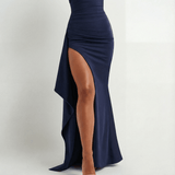 Twisted Off Shoulder Maxi Dress Elegant Long Evening Cocktail Wedding Formal - Walter & Rose