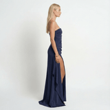 Twisted Off Shoulder Maxi Dress Elegant Long Evening Cocktail Wedding Formal - Walter & Rose