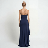 Twisted Off Shoulder Maxi Dress Elegant Long Evening Cocktail Wedding Formal - Walter & Rose