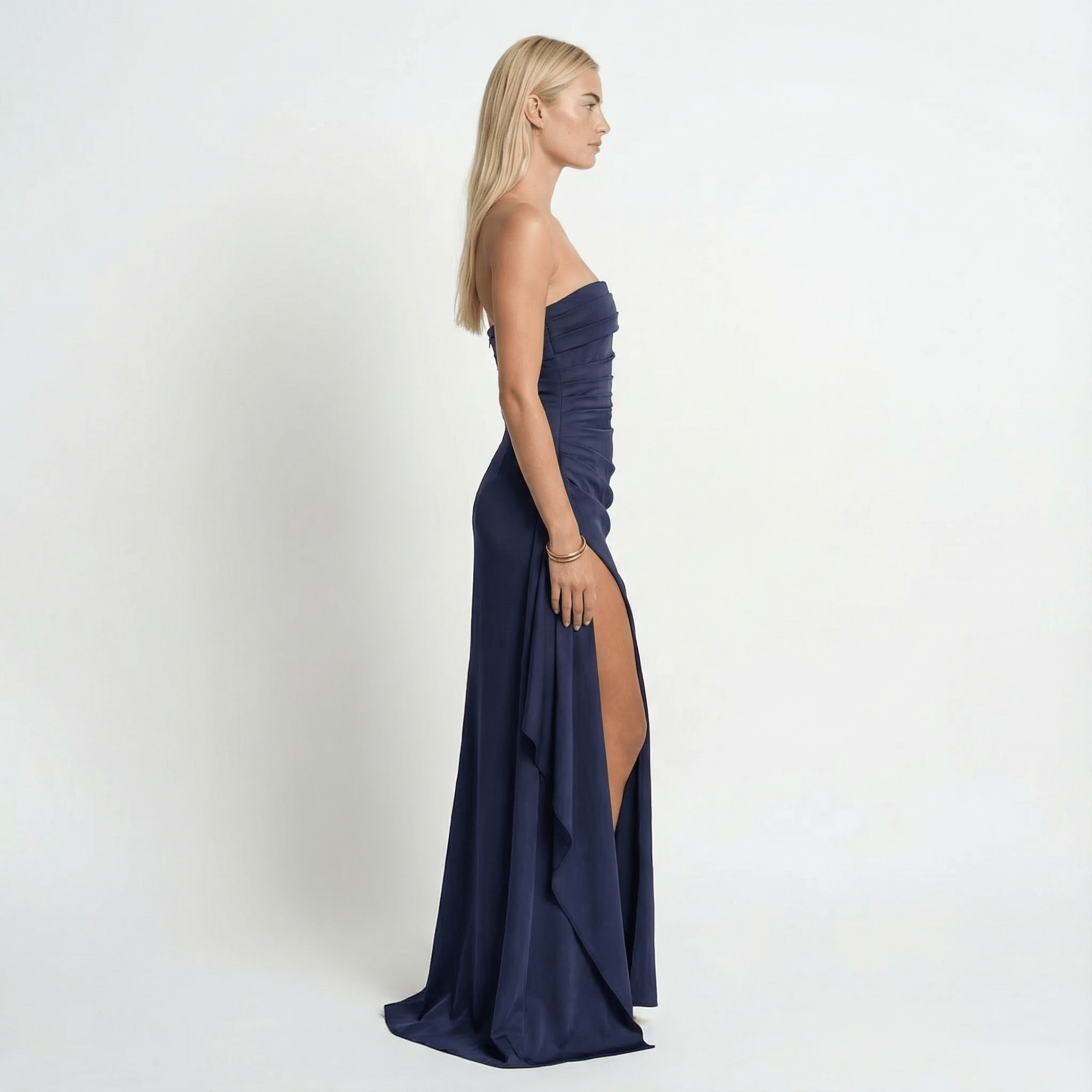 Twisted Off Shoulder Maxi Dress Elegant Long Evening Cocktail Wedding Formal - Walter & Rose