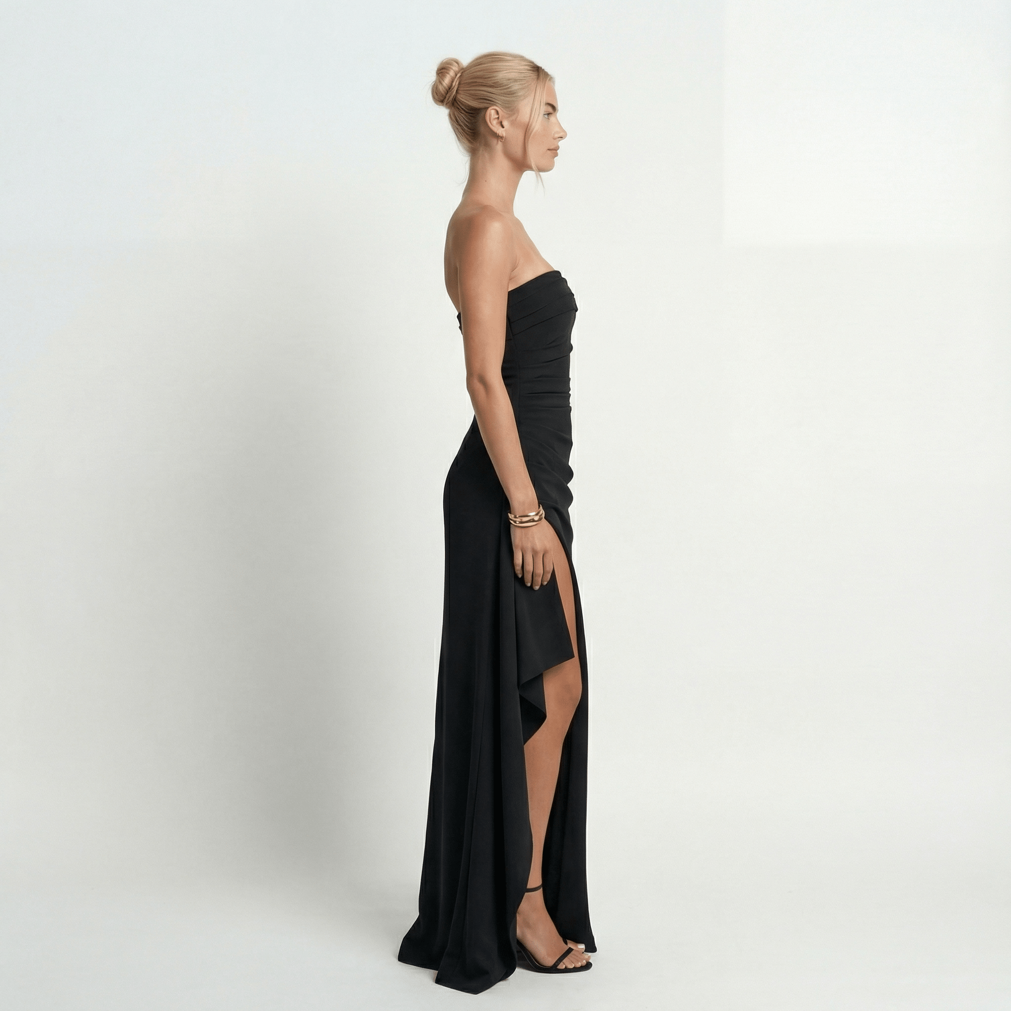 Twisted Off Shoulder Maxi Dress Elegant Long Evening Cocktail Wedding Formal - Walter & Rose