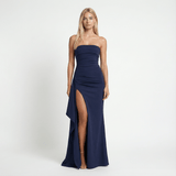 Twisted Off Shoulder Maxi Dress Elegant Long Evening Cocktail Wedding Formal - Walter & Rose