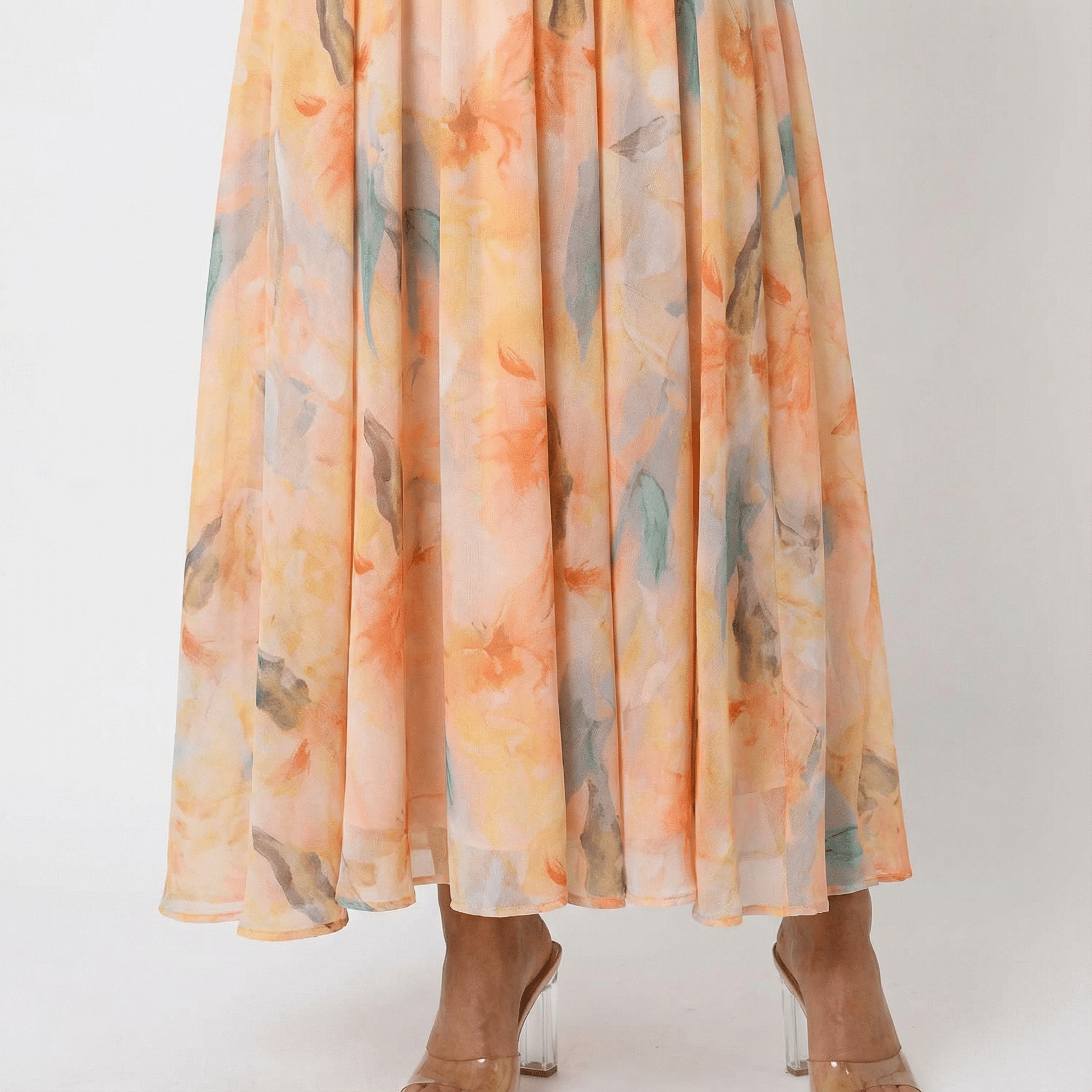 Watercolour Halter Maxi Dress Relaxed Fit Open Back Summer Holiday Beach - Walter & Rose