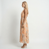 Watercolour Halter Maxi Dress Relaxed Fit Open Back Summer Holiday Beach - Walter & Rose